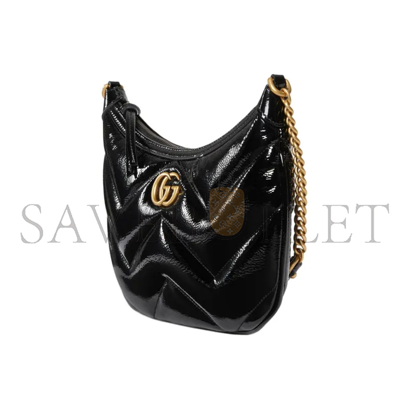 GUCCI SMALL MARMONT PATENT LEATHER SHOULDER BAG 777263 (26*17*4cm)